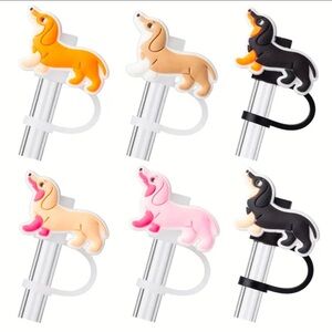NEW Dachshund Dog Straw Covers - Set of 6